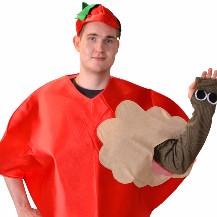 Apfel Kostüm Max mit Wurm für Erwachsene Einheitsgröße rot Früchte Garten Obst Fasching Karneval Mottoparty Paar- und Gruppenkostüm Apfel Kostüm Max mit Wurm für Erwachsene Einheitsgröße rot Früchte Garten Obst Fasching Karneval Mottoparty Paar- und Gruppenkostüm