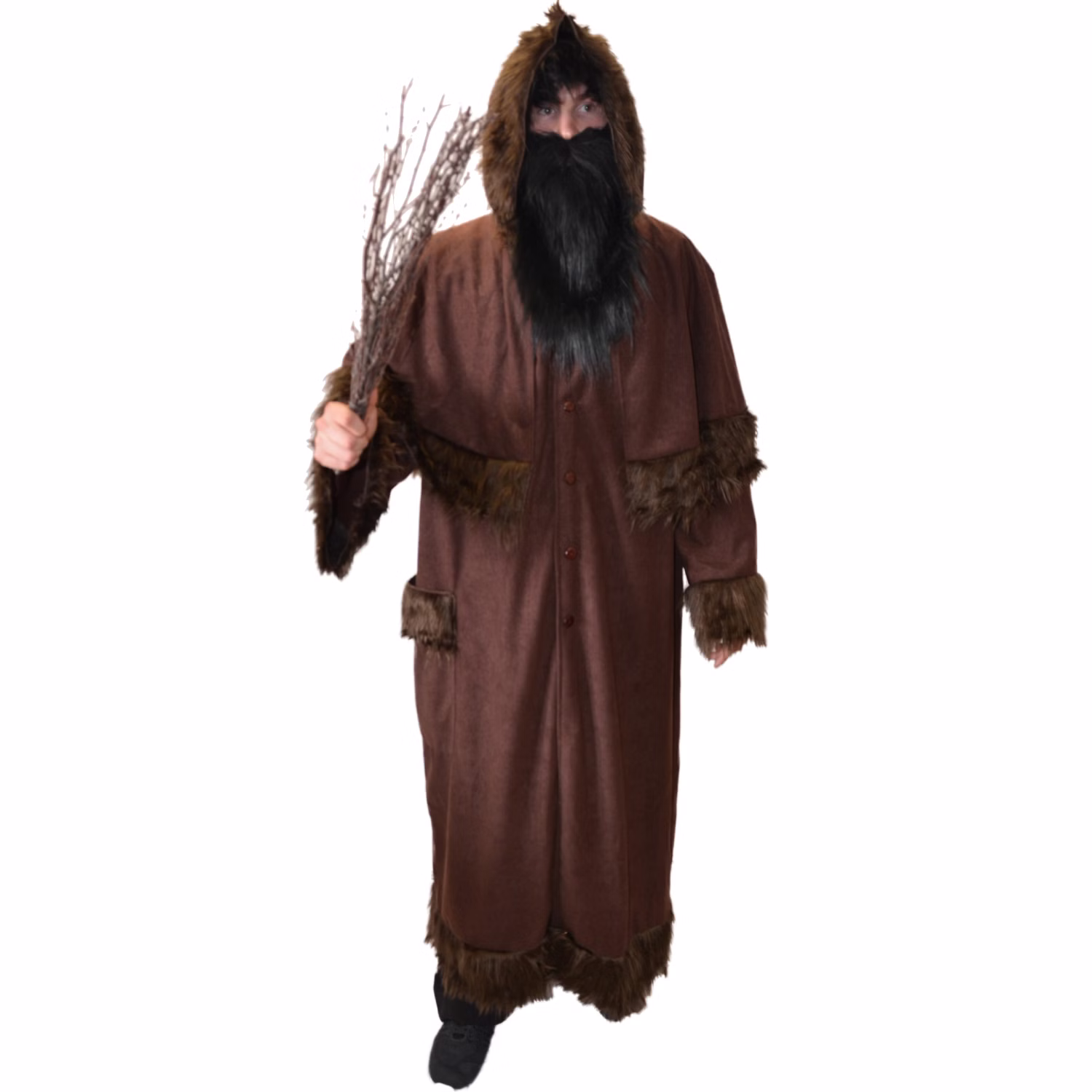 Knecht Ruprecht Kostüm für Herren Einheitsgröße 136 cm lang Mantel braun Krampus Mittelalter Fasching Karneval Mottoparty Knecht Ruprecht Kostüm für Herren Einheitsgröße 136 cm lang Mantel braun Krampus Mittelalter Fasching Karneval Mottoparty