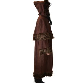 Knecht Ruprecht Kostüm für Herren Einheitsgröße 136 cm lang Mantel braun Krampus Mittelalter Fasching Karneval Mottoparty