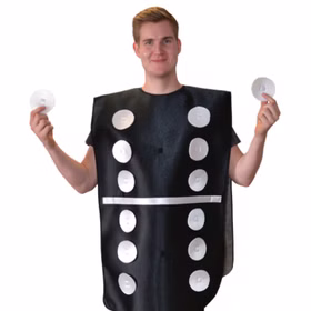 Domino Kostüm mit veränderbarer Augenzahl für Erwachsene Onesize schwarz Fasching Gruppenkostüm Spielstein lustig Fasching Karneval Mottoparty Party Domino Kostüm mit veränderbarer Augenzahl für Erwachsene Onesize schwarz Fasching Gruppenkostüm Spielstein lustig Fasching Karneval Mottoparty Party
