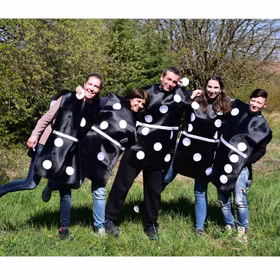 Domino Kostüm mit veränderbarer Augenzahl für Erwachsene Onesize schwarz Fasching Gruppenkostüm Spielstein lustig Fasching Karneval Mottoparty Party Domino Kostüm mit veränderbarer Augenzahl für Erwachsene Onesize schwarz Fasching Gruppenkostüm Spielstein lustig Fasching Karneval Mottoparty Party