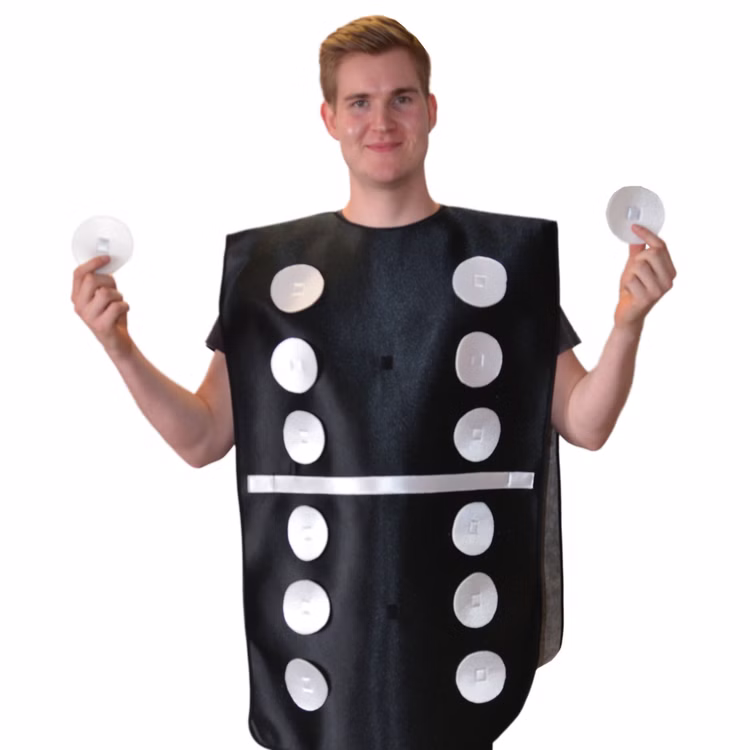 Domino Kostüm mit veränderbarer Augenzahl für Erwachsene Onesize schwarz Fasching Gruppenkostüm Spielstein lustig Fasching Karneval Mottoparty Party Domino Kostüm mit veränderbarer Augenzahl für Erwachsene Onesize schwarz Fasching Gruppenkostüm Spielstein lustig Fasching Karneval Mottoparty Party