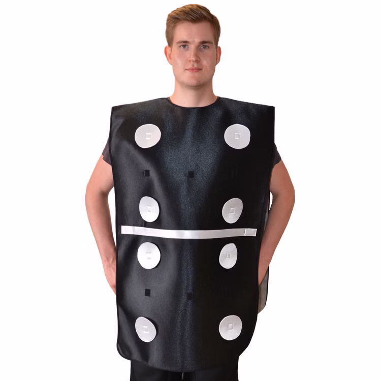 Domino Kostüm mit veränderbarer Augenzahl für Erwachsene Onesize schwarz Fasching Gruppenkostüm Spielstein lustig Fasching Karneval Mottoparty Party Domino Kostüm mit veränderbarer Augenzahl für Erwachsene Onesize schwarz Fasching Gruppenkostüm Spielstein lustig Fasching Karneval Mottoparty Party