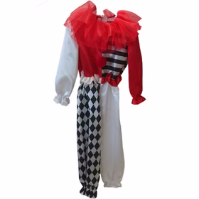 Harlekin Kostüm Clown Carlo mit Hut für Kinder Gr. 104-140 SALE Fasching Karneval Mottoparty Kinderfasching Kindergeburtstag