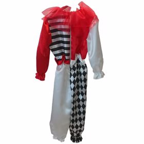 Harlekin Kostüm Clown Carlo mit Hut für Kinder Gr. 104-140 SALE Fasching Karneval Mottoparty Kinderfasching Kindergeburtstag