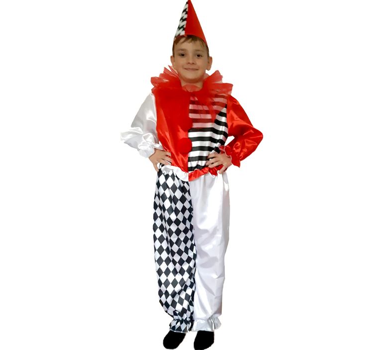 Harlekin Kostüm Clown Carlo mit Hut für Kinder Harlekin Kostüm Clown Carlo mit Hut für Kinder Gr. 104-140 SALE Fasching Karneval Mottoparty Kinderfasching Kindergeburtstag