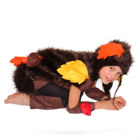 Igel Kostüm Wuschel mit Laub für Kinder