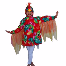 Papagei Kostüm Polly für Kinder Gr. 104-110 Vogel Tierkostüm SALE Fasching Karneval Mottoparty