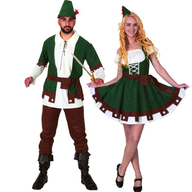 Robin Hood Kostüm Waldfrau Askja für Damen Robin Hood Kostüm Waldfrau Askja für Damen Gr. S-XL grün Jägerin SALE Fasching Karneval Mottoparty Paarkostüm
