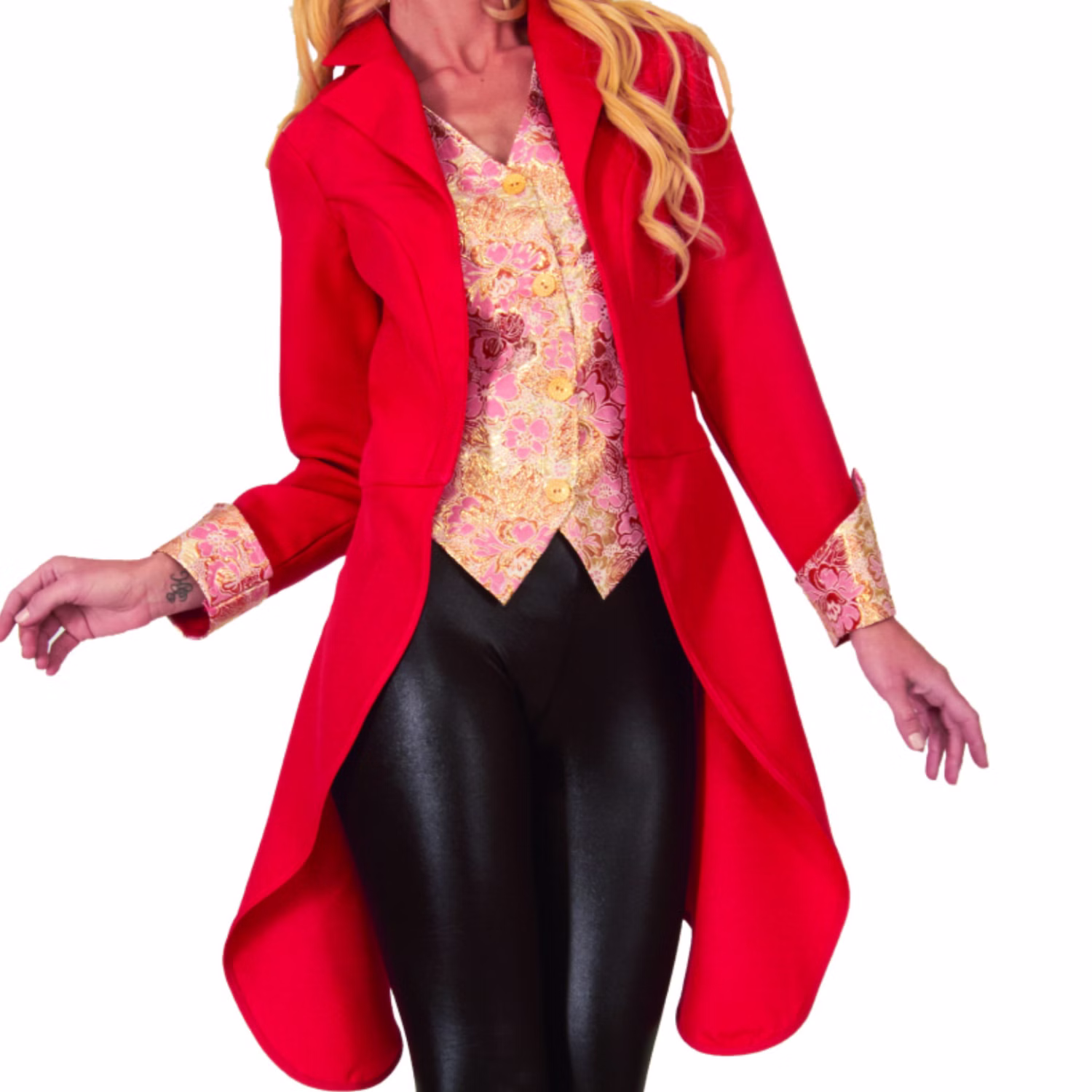 Showfrack Rot mit Weste für Damen Gr. S-XL Frack Zirkus SALE Fasching Karneval Mottoparty Showfrack Rot mit Weste für Damen Gr. S-XL Frack Zirkus SALE Fasching Karneval Mottoparty