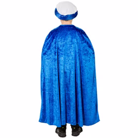 Heilige Drei Könige Kostüm Mantel & Turban Melchior Blau für Kinder Krippenspiel Fasching Karneval Mottoparty Märchen Kinderfasching