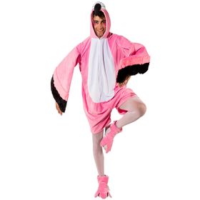 Flamingo Kostüm Pinker Vogel für Erwachsene Onesize Tier Tierkostüm Unisex-Kostüm Fasching Karneval Mottoparty Paar- und Gruppenkostüm