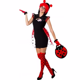 Marienkäfer Handtasche rund Ladybug 29 x 29 cm für Damen Kostüm-Zubehör Fasching Karneval Mottoparty Accessoire Tasche Umhängetasche