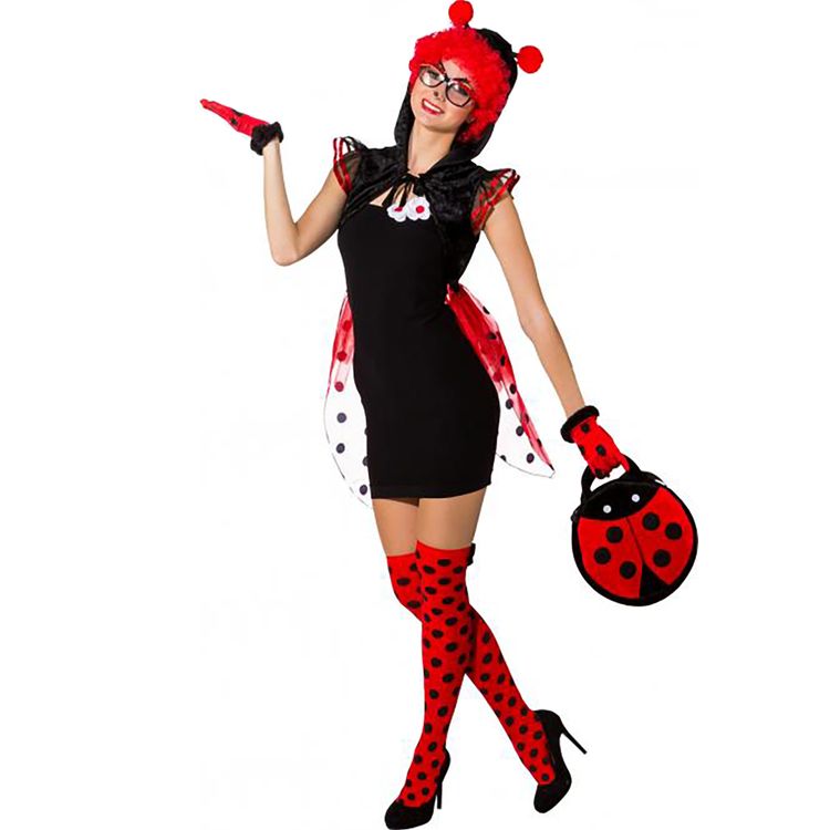 Marienkäfer Handtasche rund Ladybug 29 x 29 cm für Damen Kostüm-Zubehör Fasching Karneval Mottoparty Accessoire Tasche Umhängetasche