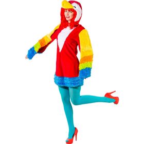 Damen Kostüm Papagei Birdy Kleid bunt Vogel Tier Ara Fasching Karneval 