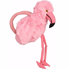 Flamingo Handtasche Rosalie rosa Kostüm Zubehör Flauschige rosa Flamingo-Handtasche mit langem Hals, schwarz-rosa Schnabel und herunterhängenden Beinen.