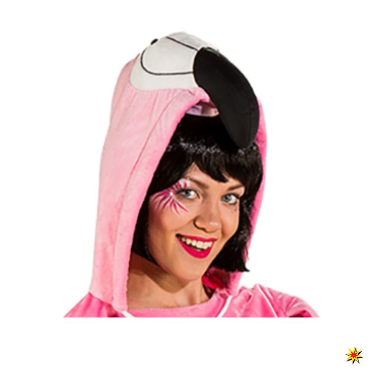Damen Kostüm Flamingo Rosalie mit Handtasche Kleid rosa Tier Vogel Fasching Karneval