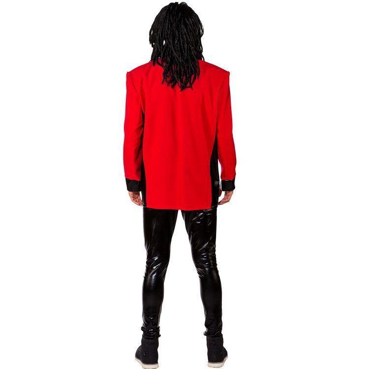 Musiker Kostüm Jacke 80er rot für Herren Musiker Kostüm Jacke mit Schulterpolster 80er rot für Herren rot Gr. 46-56 Popduo 90er Jahre Fasching Karneval Mottoparty Paarkostüm Gruppenkostüm
