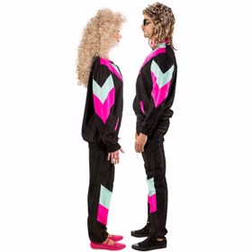 Jogginganzug Kostüm Retro 90er schwarz für Erwachsene Gr. 36-56 Fasching Karneval Mottoparty Paarkostüm Neon-Party 90er Jahre Party Jogginganzug Kostüm Retro 90er schwarz für Erwachsene Gr. 36-56 Fasching Karneval Mottoparty Paarkostüm Neon-Party 90er Jahre Party