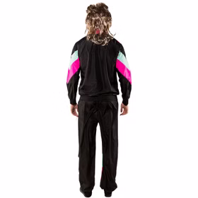 Jogginganzug Kostüm Retro 90er schwarz für Erwachsene Gr. 36-56 Fasching Karneval Mottoparty Paarkostüm Neon-Party 90er Jahre Party Jogginganzug Kostüm Retro 90er schwarz für Erwachsene Gr. 36-56 Fasching Karneval Mottoparty Paarkostüm Neon-Party 90er Jahre Party