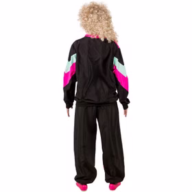 Jogginganzug Kostüm Retro 90er schwarz für Erwachsene Gr. 36-56 Fasching Karneval Mottoparty Paarkostüm Neon-Party 90er Jahre Party Jogginganzug Kostüm Retro 90er schwarz für Erwachsene Gr. 36-56 Fasching Karneval Mottoparty Paarkostüm Neon-Party 90er Jahre Party