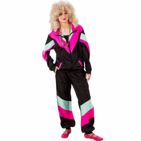 Jogginganzug Kostüm Retro 90er schwarz für Erwachsene Gr. 36-56 Fasching Karneval Mottoparty Paarkostüm Neon-Party 90er Jahre Party Jogginganzug Kostüm Retro 90er schwarz für Erwachsene Gr. 36-56 Fasching Karneval Mottoparty Paarkostüm Neon-Party 90er Jahre Party