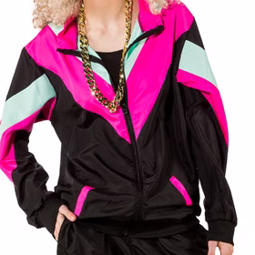 Jogginganzug Kostüm Retro 90er schwarz für Erwachsene Gr. 36-56 Fasching Karneval Mottoparty Paarkostüm Neon-Party 90er Jahre Party Jogginganzug Kostüm Retro 90er schwarz für Erwachsene Gr. 36-56 Fasching Karneval Mottoparty Paarkostüm Neon-Party 90er Jahre Party