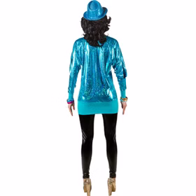 90er Jahre Kostüm Wickelshirt für Damen Gr. 38-48 türkis Retro 80er Fasching Karneval Mottoparty Schlagermove 90er Jahre Kostüm Wickelshirt für Damen Gr. 38-48 türkis Retro 80er Fasching Karneval Mottoparty Schlagermove