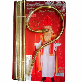 Nikolaus-Stab deluxe aus Metall 2,15 m Bischof Gehstock Weihnachtsmann Kostüm-Zubehör Accessoire Nikolaus-Stab deluxe aus Metall 2,15 m Bischof Gehstock Weihnachtsmann Kostüm-Zubehör Accessoire