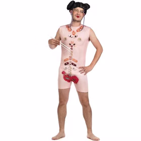 Sushi Kostüm Nigiri für Herren Gr. XL hautfarben Lebensmittel witzig Japan Asien andere Länder Fasching Karneval Mottoparty