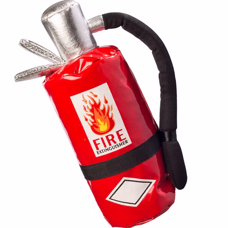 Feuerlöscher Handtasche mit Reißverschluss Rot für Damen Kostüm-Zubehör Feuerwehr Brandbekämpfer Fasching Karneval Mottoparty Handtasche in Feuerlöscher-Optik von Vorne mit Henkel und Reißverschluss