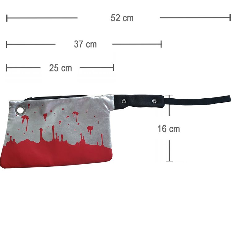 Handtasche Blutiges Beil 52 x 16 cm mit Trageschlaufe für Damen Kostüm-Zubehör Axt Accessoire Tasche Karneval Fasching Mottoparty Halloween schaurig