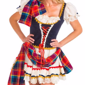Schottin Kostüm Alison deluxe für Damen Onsize bunt rot kariert Rock Mieder Fasching Karneval Mottoparty Schottin Kostüm Alison deluxe für Damen Onsize bunt rot kariert Rock Mieder Fasching Karneval Mottoparty