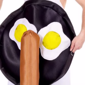 Koch Kostüm mit Spiegelei und Würstchen für Herren Onesize witzig JGA Fasching Karneval Spaßkostüm Junggesellenabschied Koch Kostüm mit Spiegelei und Würstchen für Herren Onesize witzig JGA Fasching Karneval Spaßkostüm Junggesellenabschied
