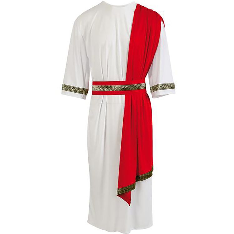 Römer Kostüm Tiberius für Herren Herren Kostüm Römer Tiberius Gr. L-XXL Antike Tunika rot-weiß Fasching Karneval Mottoparty