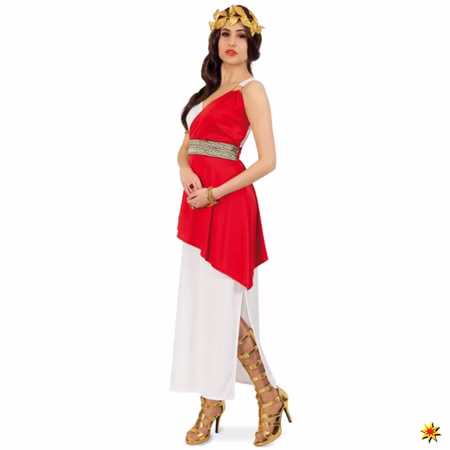 Römerin Kostüm Romana für Damen Gr. 42 Kleid rot-weiß Antike Griechin SALE Fasching Karneval Mottoparty Paarkostüm Römerin Kostüm Romana für Damen Gr. 42 Kleid rot-weiß Antike Griechin SALE Fasching Karneval Mottoparty Paarkostüm