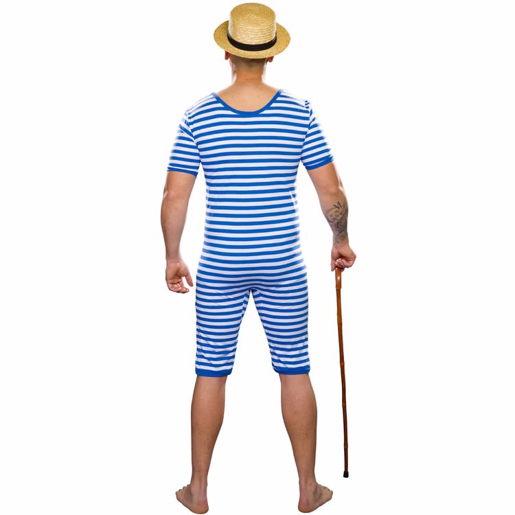 Badeanzug Kostüm Retro Badeanzug blau-weiß historisch für Erwachsene Gr. S-XXL 20er Jahre Beachparty Fasching Karneval Mottoparty Badeanzug Kostüm Retro Badeanzug blau-weiß historisch für Erwachsene Gr. S-XXL 20er Jahre Beachparty Fasching Karneval Mottoparty