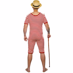 Badeanzug Kostüm Retro Badeanzug rot-weiß historisch für Erwachsene Gr. S-XXL 20er Jahre Beachparty Fasching Karneval Mottoparty Badeanzug Kostüm Retro Badeanzug rot-weiß historisch für Erwachsene Gr. S-XXL 20er Jahre Beachparty Fasching Karneval Mottoparty