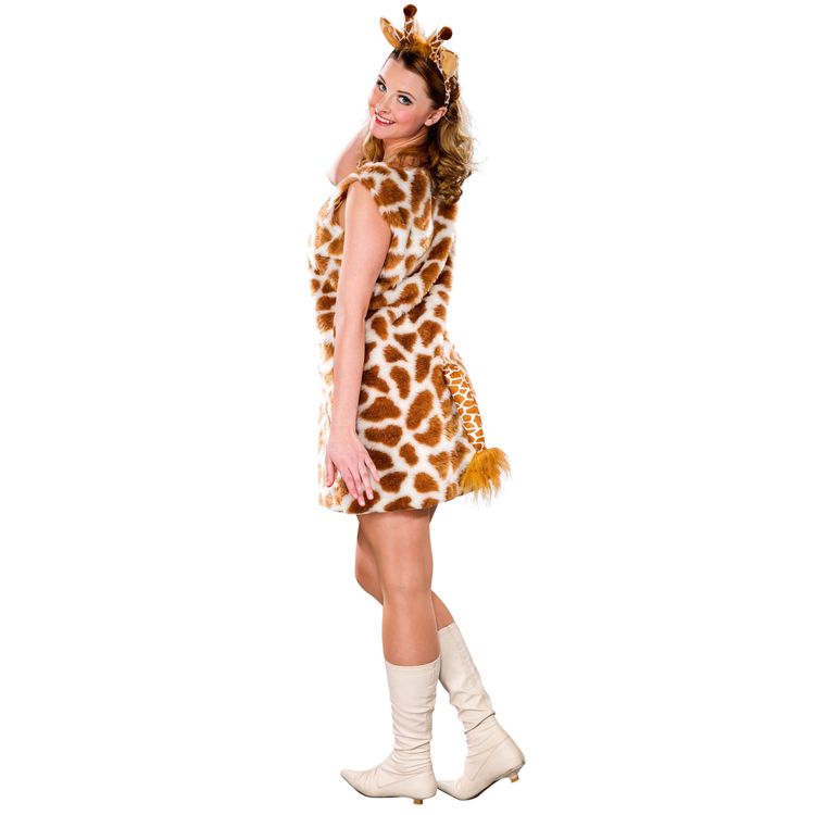 Giraffen Kostüm Malou für Damen Gr. 36-44 Tier Afrika Plüschkleid Tierkostüm Fasching Karneval Mottoparty