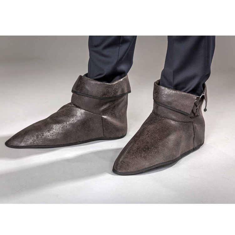 Mittelalter Schuhüberzieher aus Kunstleder 38 cm braun für Erwachsene Mittelalter Schuhüberzieher aus Kunstleder 38 cm braun für Erwachsene Kostüm-Zubehör Pirat Robin Hood Fasching Karneval Mottoparty