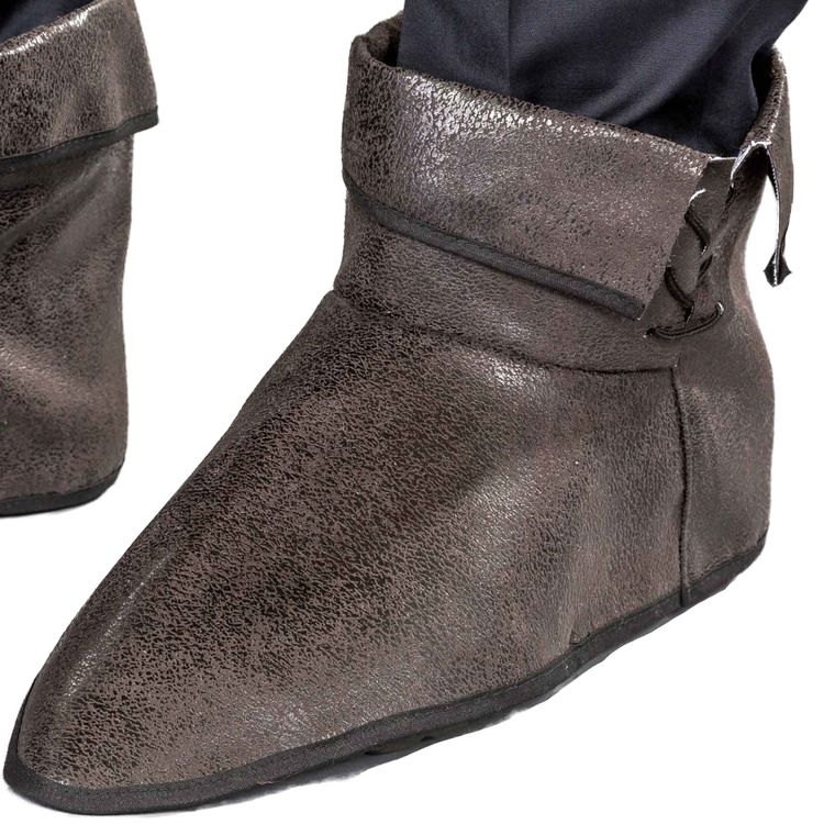Mittelalter Schuhüberzieher aus Kunstleder 38 cm braun für Erwachsene Mittelalter Schuhüberzieher aus Kunstleder 38 cm braun für Erwachsene Kostüm-Zubehör Pirat Robin Hood Fasching Karneval Mottoparty