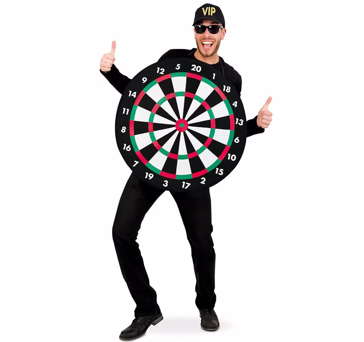 Darts Kostüm lustige Dartscheibe Dart für Erwachsene Sport JGA Junggesellenabschied Spaßkostüm Fasching Mottoparty Darts Kostüm lustige Dartscheibe Dart für Erwachsene Sport JGA Junggesellenabschied Spaßkostüm Fasching Mottoparty