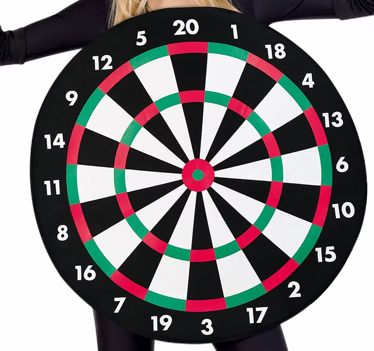 Darts Kostüm lustige Dartscheibe Dart für Erwachsene Sport JGA Junggesellenabschied Spaßkostüm Fasching Mottoparty Darts Kostüm lustige Dartscheibe Dart für Erwachsene Sport JGA Junggesellenabschied Spaßkostüm Fasching Mottoparty