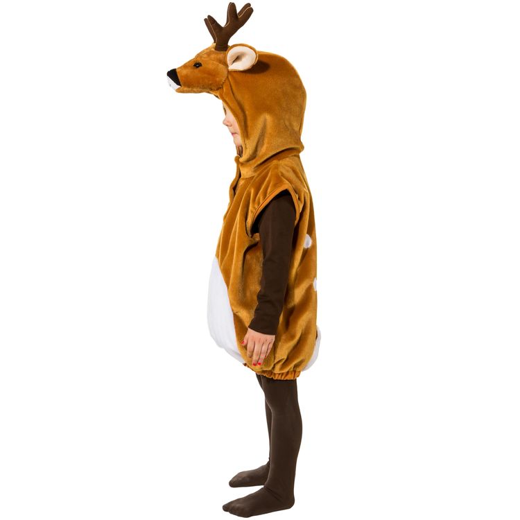 Reh Kostüm Noel für Kinder Gr. 104 braun Overall Fasching Karneval Tier Tierkostüm Unisex für Mädchen und Jungen Kinderfasching