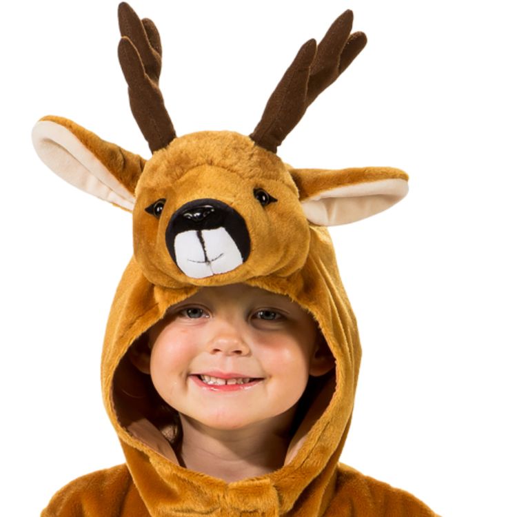 Reh Kostüm Noel für Kinder Gr. 104 braun Overall Fasching Karneval Tier Tierkostüm Unisex für Mädchen und Jungen Kinderfasching