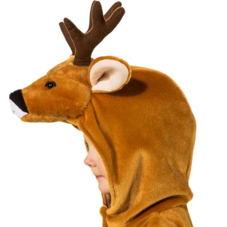 Reh Kostüm Noel für Kinder Gr. 104 braun Overall Fasching Karneval Tier Tierkostüm Unisex für Mädchen und Jungen Kinderfasching