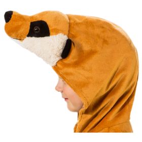 Erdmännchen Kostüm Tier Louis für Kinder Gr. 104 Overall braun Tierkostüm für Mädchen und Jungen Fasching Karneval Mottoparty Kinderfasching