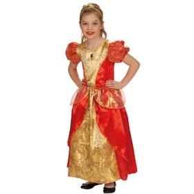 Prinzessin Kostüm Kleid Rosenrot für Kinder Gr. 104 Märchen SALE Fasching Karneval Mottoparty Kinderfasching Kindergeburtstag