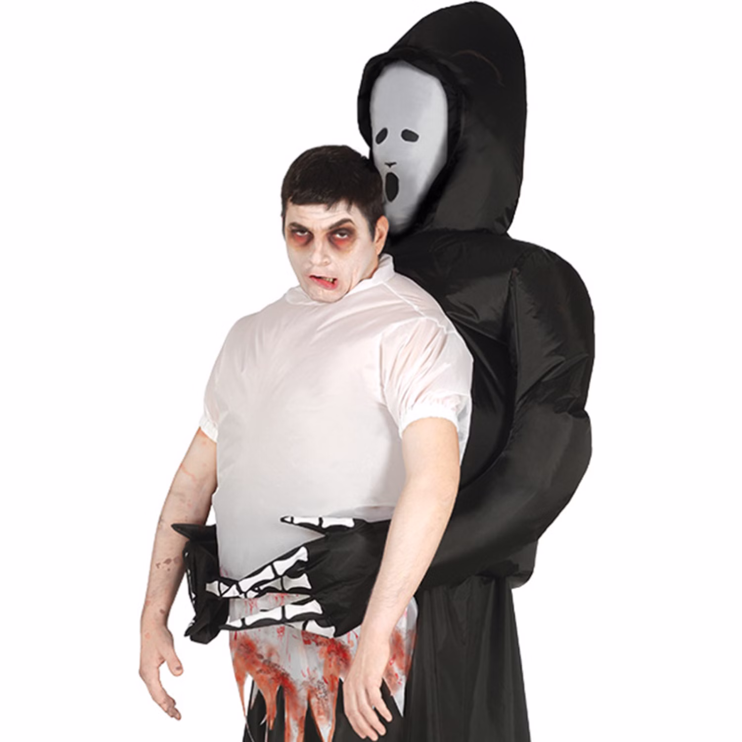 Trag mich Kostüm Gevatter Tod für Herren Gr. 52/54 Sensenmann Halloween Fasching Huckepack Carry Me Karneval Spaßkostüm Mottoparty Trag mich Kostüm Gevatter Tod für Herren Gr. 52/54 Sensenmann Halloween Fasching Huckepack Carry Me Karneval Spaßkostüm Mottoparty