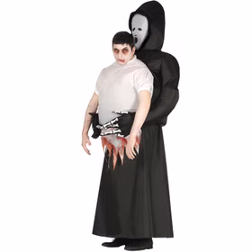 Trag mich Kostüm Gevatter Tod für Herren Gr. 52/54 Sensenmann Halloween Fasching Huckepack Carry Me Karneval Spaßkostüm Mottoparty Trag mich Kostüm Gevatter Tod für Herren Gr. 52/54 Sensenmann Halloween Fasching Huckepack Carry Me Karneval Spaßkostüm Mottoparty